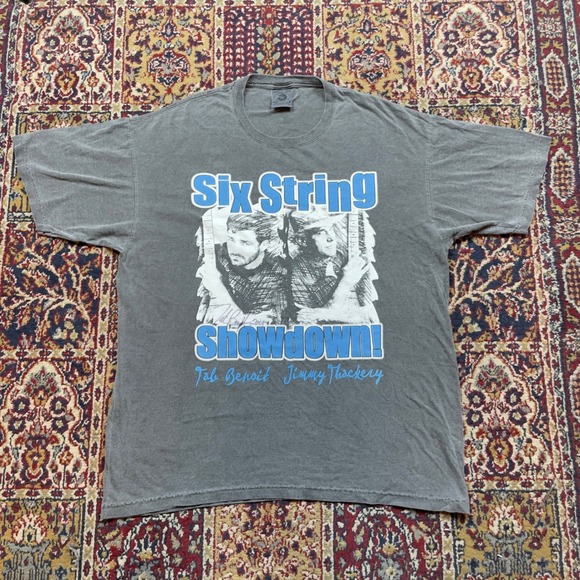 Anvil Other - VTG 2001 AUTOGRAPHED Six String Showdown Jimmy Thackery Tab Benoit Tour TShirt L